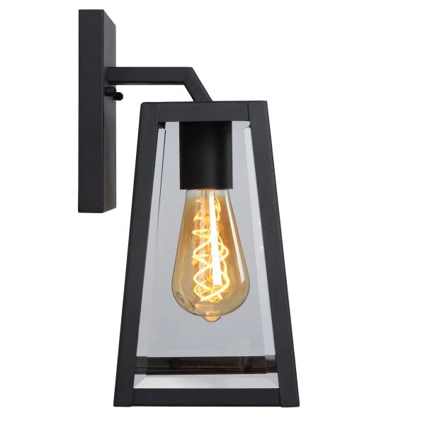 Lucide MATSLOT - Wandlamp Binnen/Buiten - 1xE27 - IP23 - Zwart - detail 2